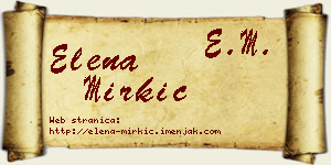 Elena Mirkić vizit kartica
